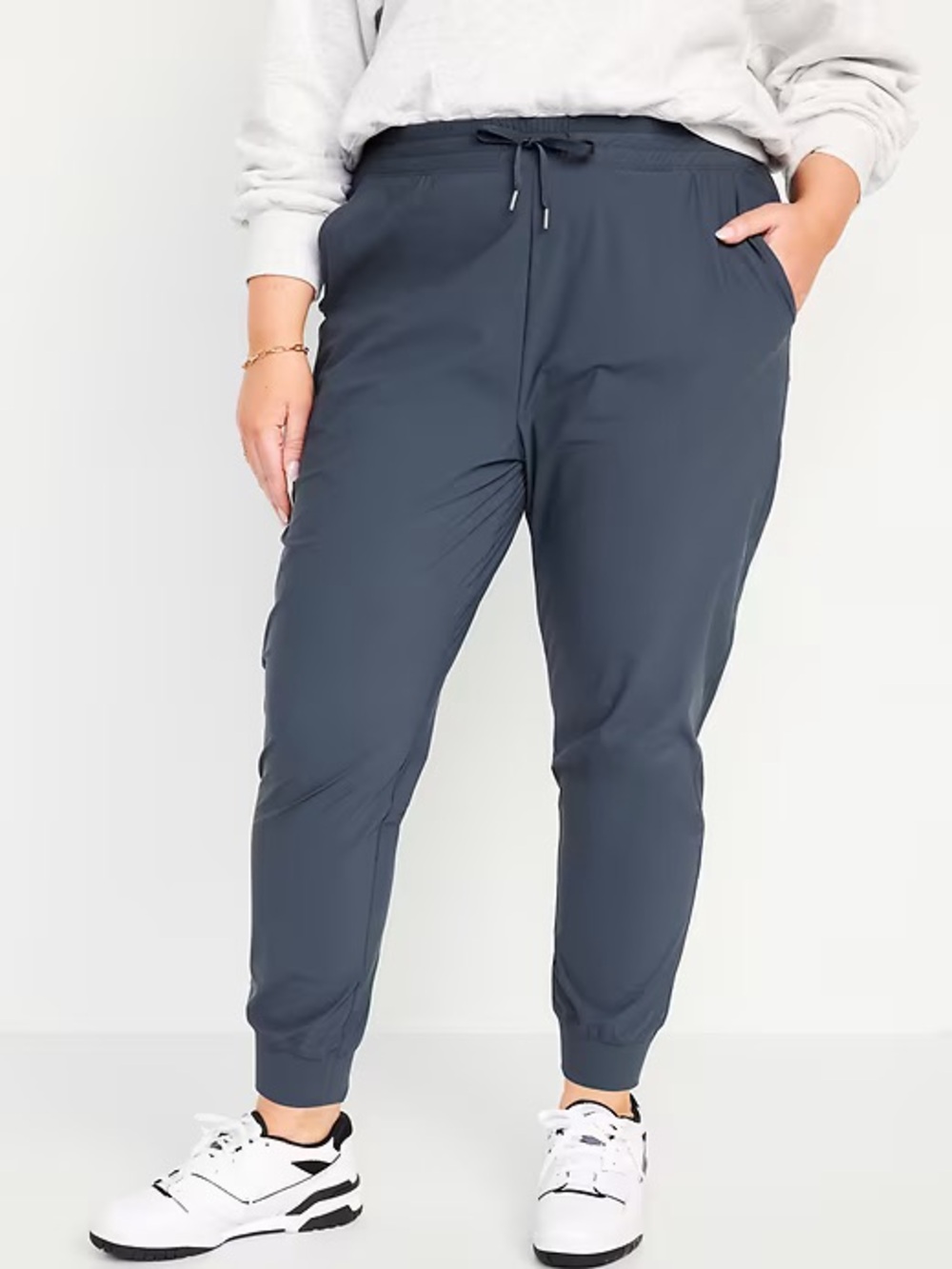 Old Navy High-Rise SleekTech Joggers Navy Stretch Athletic Pants Pockets